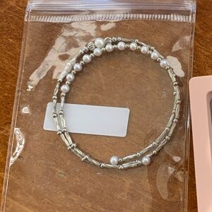 Freshwater Pearls & Sterling Silver Beaded Women's Wrap-around Bracelet